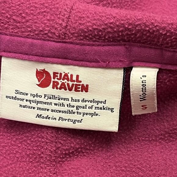 Fjallraven Keb Fleece Jacket Womens Small Pink Hooded Full Zip Outdoor Hiking - Picture 6 of 11
